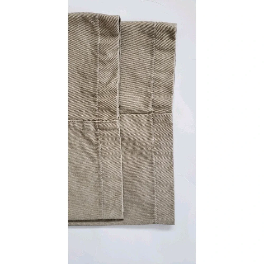Orvis Mens Dress Pants Kight‎ Khaki Zip Fly Pockets No Cuff Pleated Cotton 40